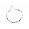 Bracciale Hiriwa 925 Rosario Argento Pietre Nere