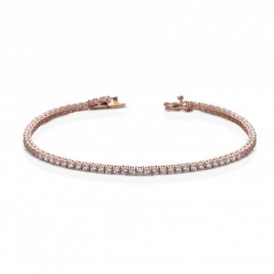 Bracciale Hiriwa 925 Tennis Argento Rosè Pietre Bianche