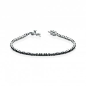 Bracciale Hiriwa 925 Tennis Argento Pietre Nere
