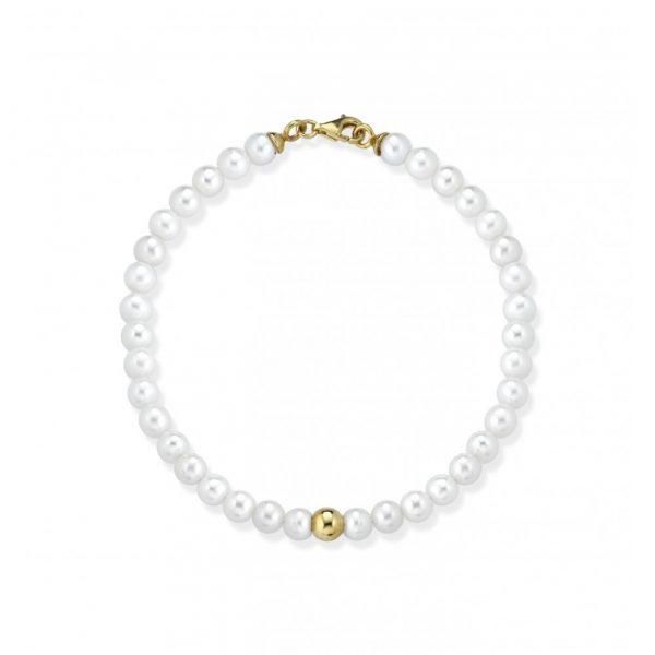 Bracciale FuJiko Perle Bianche Argento Gold