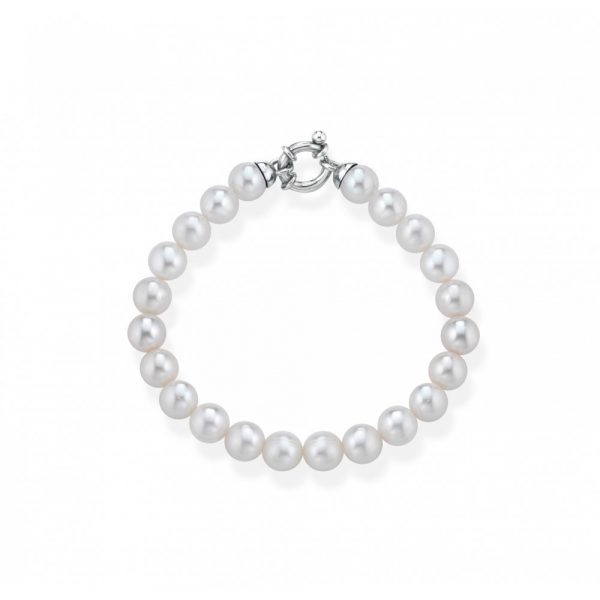 Bracciale FuJiko Perle Bianche Argento 8 mm