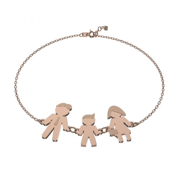 Bracciale Love Makes a Family Papà-Bimbo-Mamma Argento Rosè