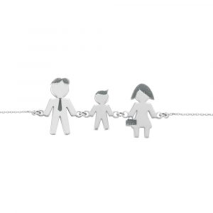 Bracciale Love Makes a Family Papà-Bimbo-Mamma Argento