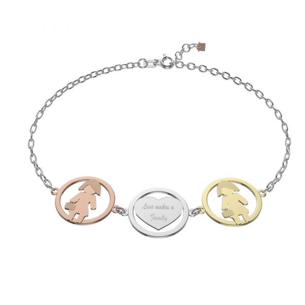 Bracciale Love Makes a Family Lei-Cuore-Lei Argento Multicolore