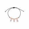 Bracciale Love Makes a Family Papà-Bimba-Mamma Argento Rosè Pietre Bianche