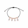 Bracciale Love Makes a Family Papà-Bimba-Bimbo-Mamma Argento Rosè Pietre Bianche