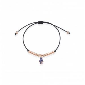 Bracciale Love Makes a Family Bimbo Argento Rosè Pietre Blu