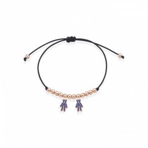 Bracciale Love Makes a Family Bimbo-Bimbo Argento Rosè Pietre Blu