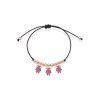 Bracciale Love Makes a Family Bimba-Bimba-Bimba Argento Rosè Pietre Rosse