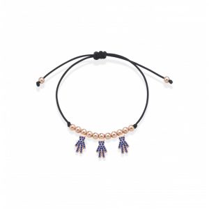 Bracciale Love Makes a Family Bimbo-Bimbo-Bimbo Argento Rosè Pietre Blu