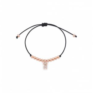 Bracciale Love Makes a Family Cane Argento Rosè Pietre Bianche