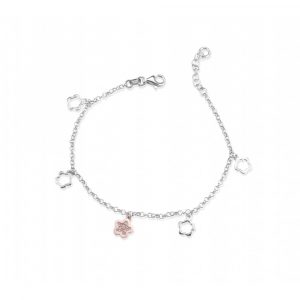 Bracciale Hiriwa 925 Fiore Argento Bicolore