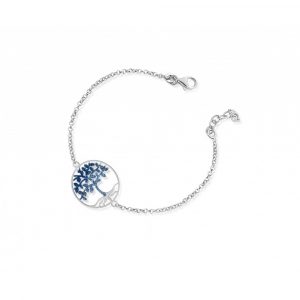 Bracciale Hiriwa 925 Albero Della Vita Glitter Blu Argento