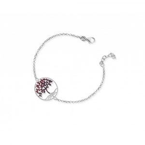 Bracciale Hiriwa 925 Albero Della Vita Glitter Rosso Argento