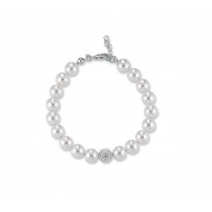 Bracciale FuJiko Perle Crystal Pearls Argento 8 mm
