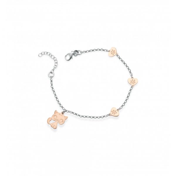 Bracciale Hiriwa 925 Gatto Argento Bicolore