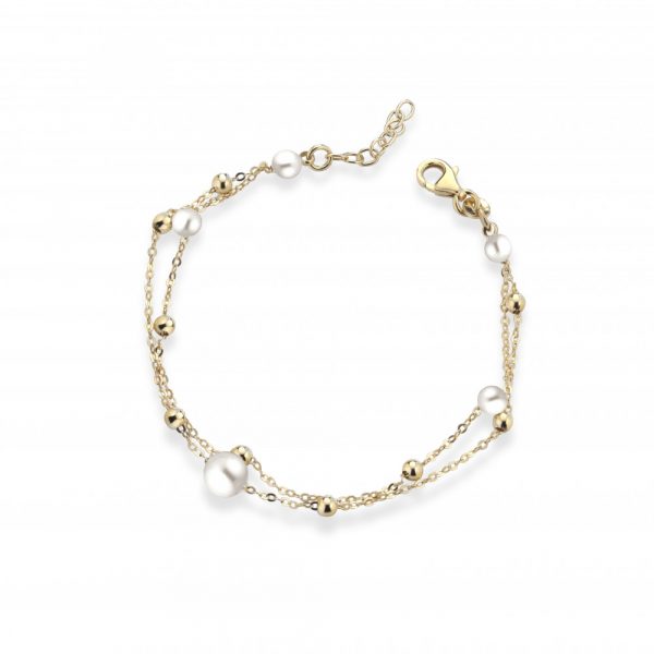 Bracciale FuJiko Multifilo Perle Argento Gold