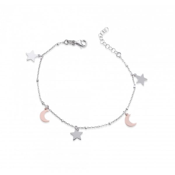 Bracciale Hiriwa 925 Luna Stella Argento Bicolore