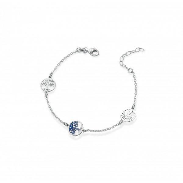 Bracciale Hiriwa 925 Albero della Vita Glitter Blu Argento