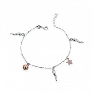 Bracciale Hiriwa 925 Corno Stella Lucky Argento Bicolore