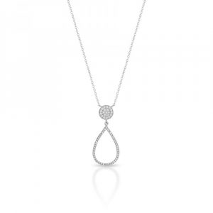 Collana Hiriwa 925 Pavè Goccia Argento Pietre Bianche