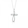 Collana Hiriwa 925 Croce Argento Pietre Bianche