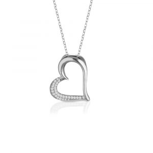 Collana Hiriwa 925 Cuore Pietre Bianche Argento