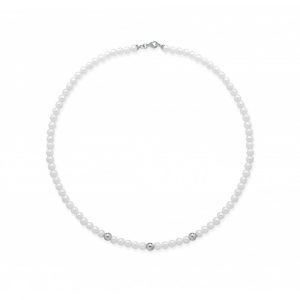 Collana FuJiko Girocollo Perle Bianche Argento