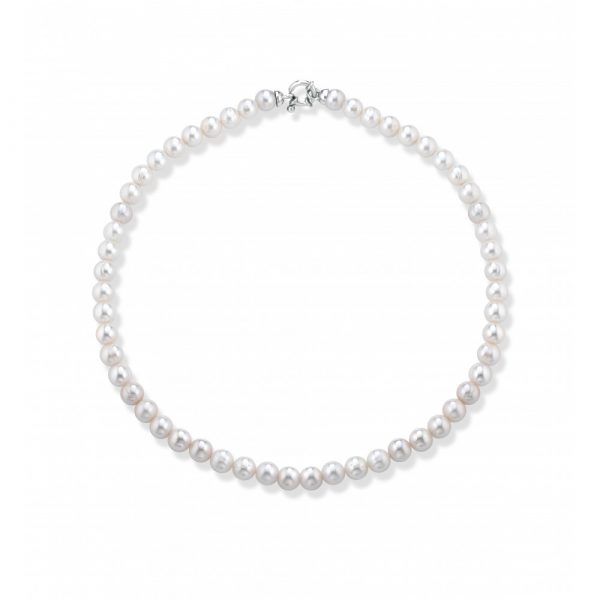 Collana FuJiko Perle Bianche Argento 8 mm