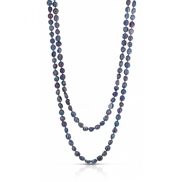 Collana FuJiko Lunga Perle Barocco Nere
