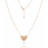 Collana Love Makes a Family Cuore Lettera A Argento Rosè