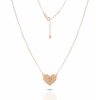 Collana Love Makes a Family Cuore Lettera D Argento Rosè