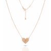 Collana Love Makes a Family Cuore Lettera E Argento Rosè