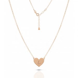 Collana Hiriwa 925 Cuore Lettera L Argento Rosè