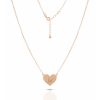 Collana Love Makes a Family Cuore Lettera W Argento Rosè