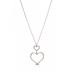 Collana Hiriwa 925 Cuore Argento Rosè Smaltato Bianco