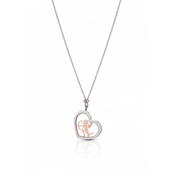 Collana Hiriwa 925 Cuore Argento Bicolore