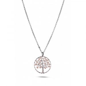 Collana Hiriwa 925 Albero della Vita Argento Bicolore