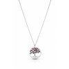 Collana Hiriwa 925 Albero Della Vita Glitter Rosso Argento