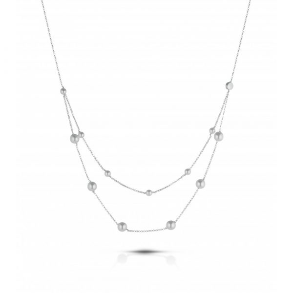Collana FuJiko Multifilo Perle Argento