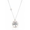 Collana Hiriwa 925 Lunga Albero Della Vita Glitter Rosè Argento Bicolore