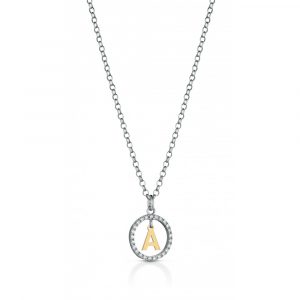 Collana Hiriwa 925 Cerchio Lettera A Argento