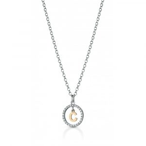 Collana Hiriwa 925 Cerchio Lettera C Argento