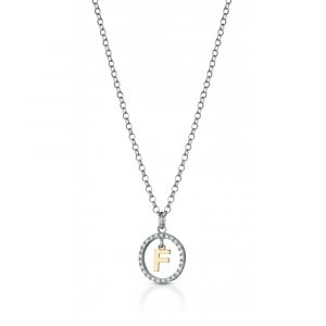 Collana Hiriwa 925 Cerchio Lettera F Argento