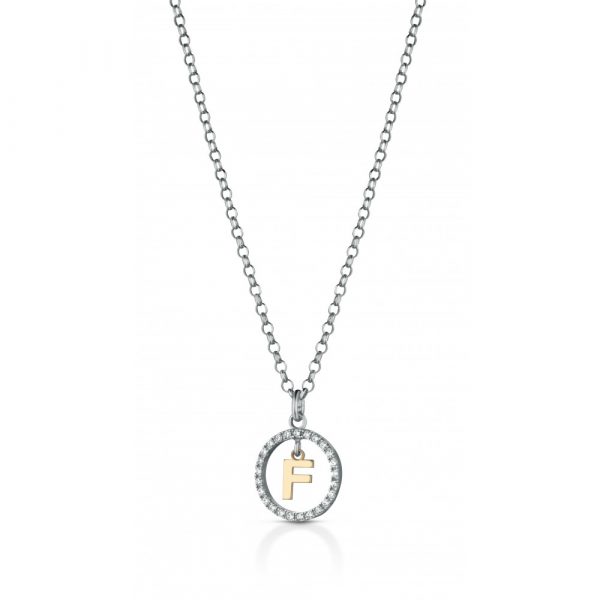 Collana Hiriwa 925 Cerchio Lettera F Argento