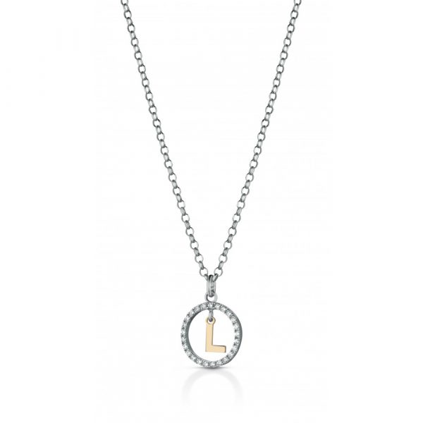 Collana Hiriwa 925 Cerchio Lettera L Argento