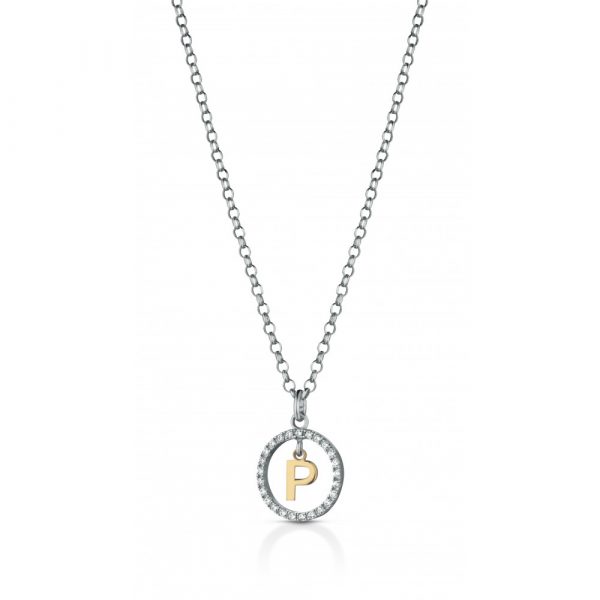 Collana Hiriwa 925 Cerchio Lettera P Argento