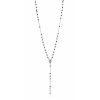 Collana Hiriwa 925 Rosario Argento Pietre Nere