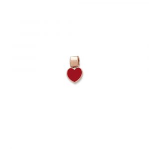 Ciondolo Love Makes a Family modello Elements Cuore Argento Rosè Smaltato Rosso