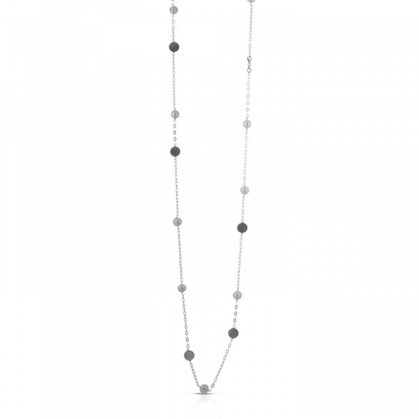 Collana FuJiko Lunga Perle Occhio di Aquila Argento - immagine 2